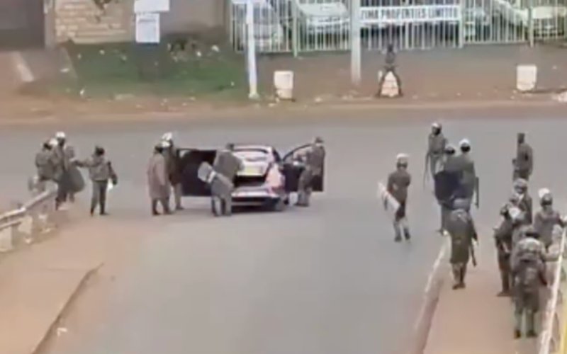 VIDEO: Police drag man from car, clobber him during Saba Saba protests
