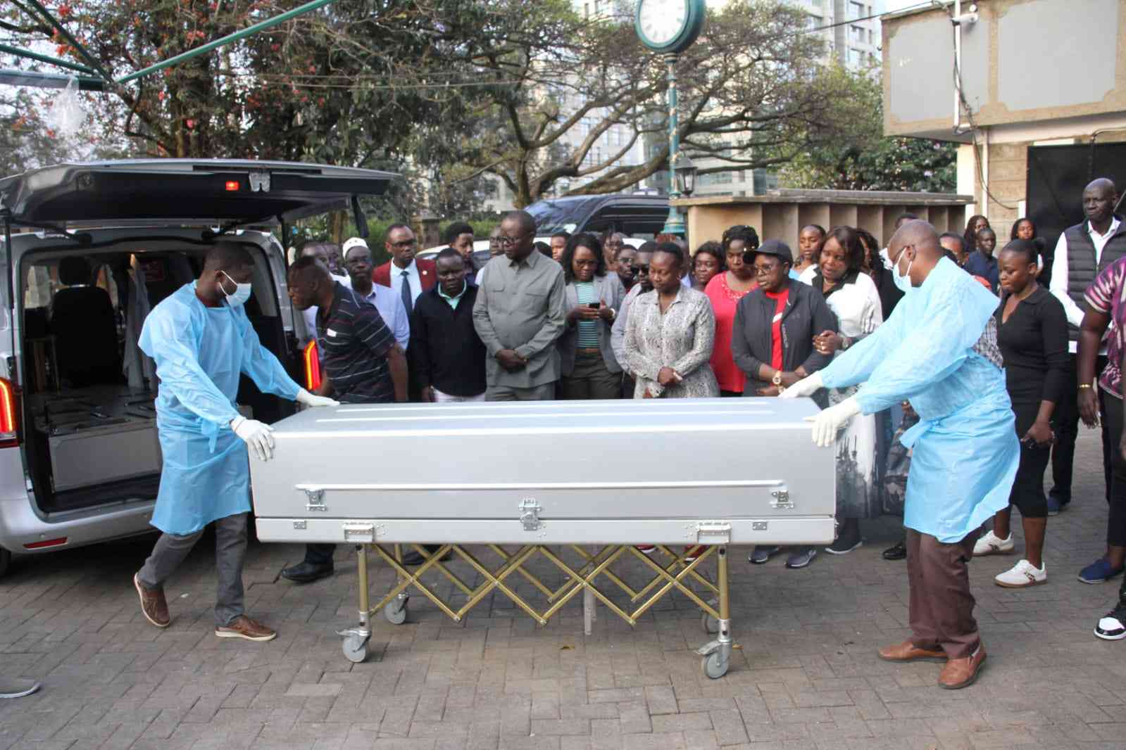 Photos: Dalmas Otieno's body arrives  at Lee Funeral home