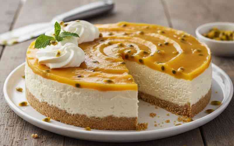 Easy recipe: Mango and  passion cheesecake 