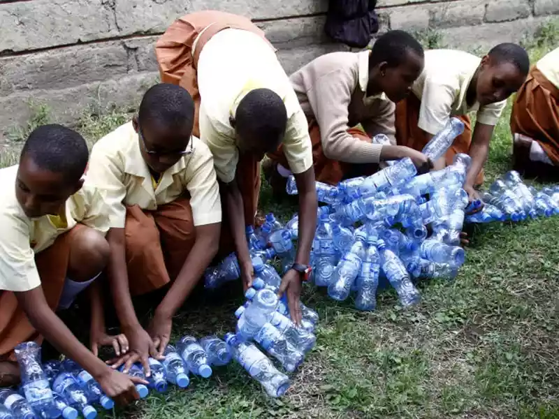 The second life of waste: Turning used bottle into art, new products