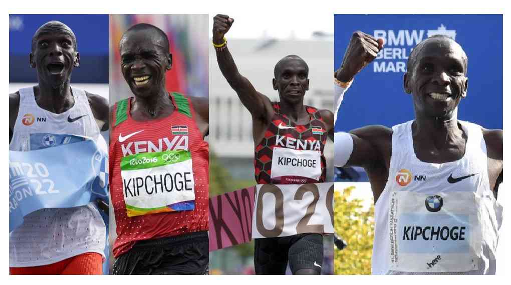 Moments in which Kipchoge showed his class gasping for breath