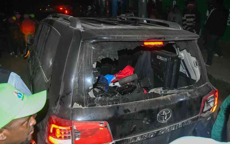 EALA MP Kanini Kega attacked, vehicle vandalised after DCP rally in Nyandarua