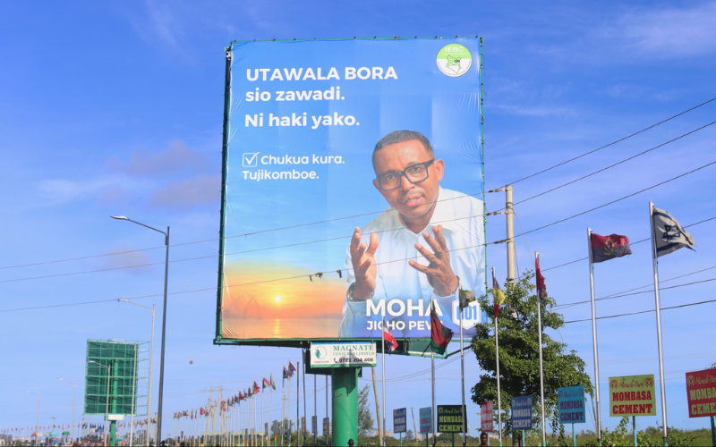 Nyali MP Mohamed Ali protests removal of voter registration billboards in Mombasa