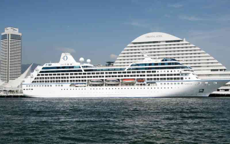 Cruise ship with 700 tourists docks in the Port of Mombasa