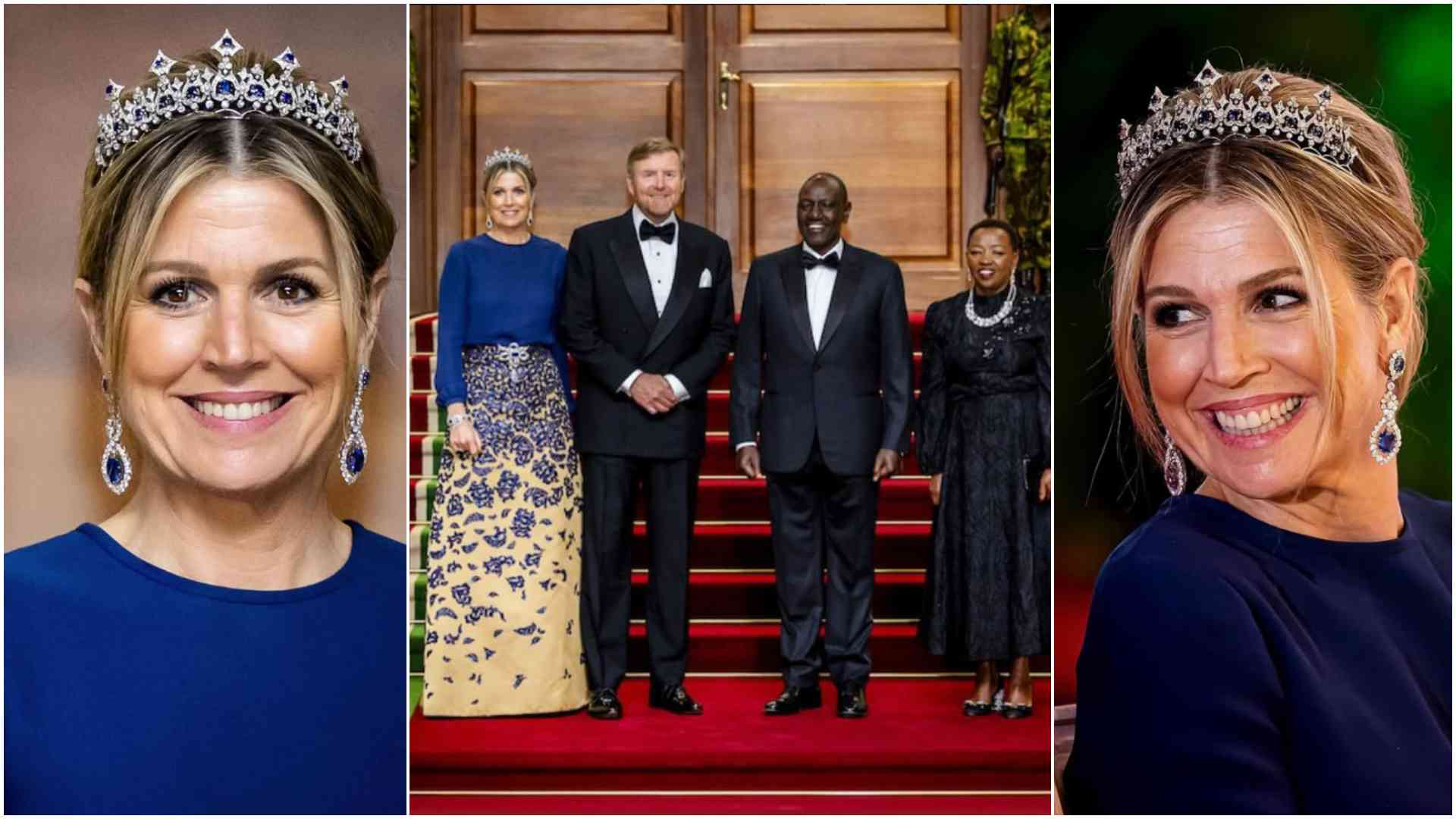 Queen Maxima dazzles in blue diamonds tiara as Rachel Ruto's fashion flop sparks debate