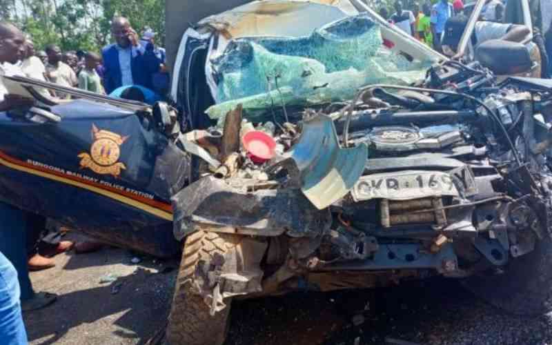 Two police officers killed in Bungoma head-on road crash with trailer truck