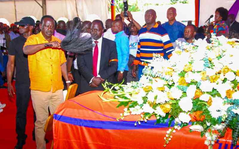 Raila calls for probe into Ong'ondo Were killing as he is laid to rest