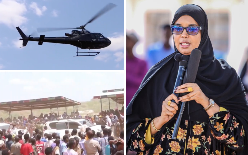VIDEO: Wajir Woman Rep heckled with 'wantam' chants after chopper arrival at event