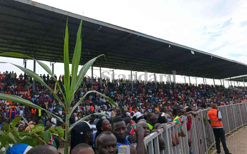 PHOTOS: Thousands throng Mamboleo Grounds ahead of Raila Odinga's body viewing