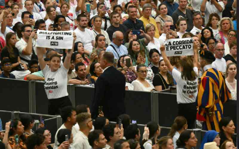 Activists against bullfighting...