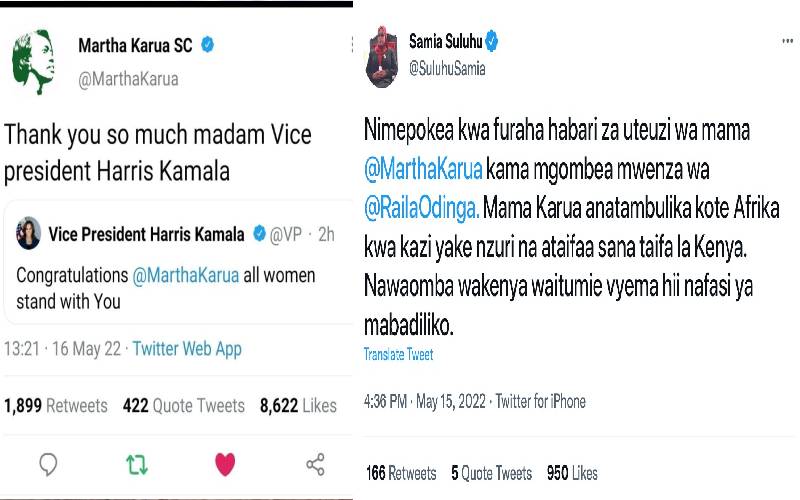 No, Samia Suluhu, Kamala Harris have not congratulated Martha Karua
