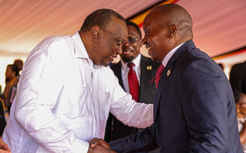 VIDEO: Uhuru Kenyatta, Kithure Kindiki share rare candid moment at Museveni inauguration