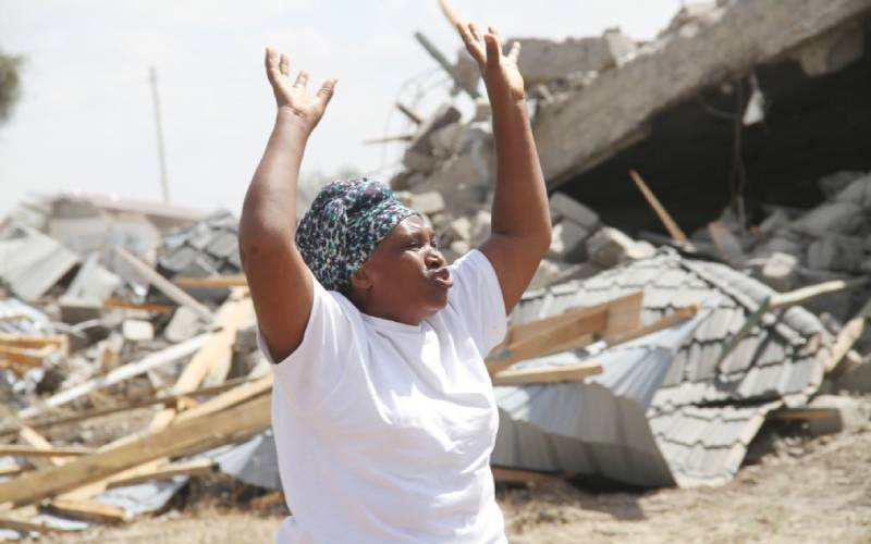 Tears, pain as houses brought down in Mavoko, Machakos County