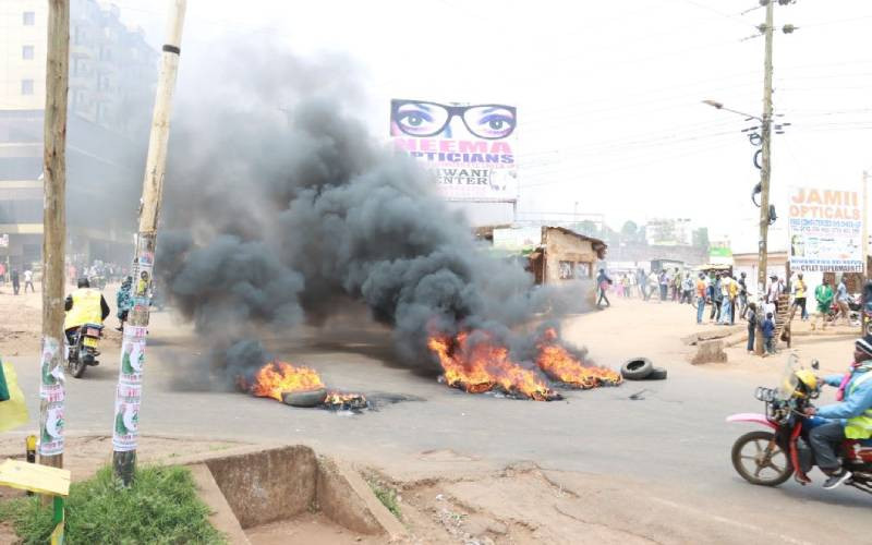 Protests erupt in Embu over Billy Mwangi's abduction (Photos)