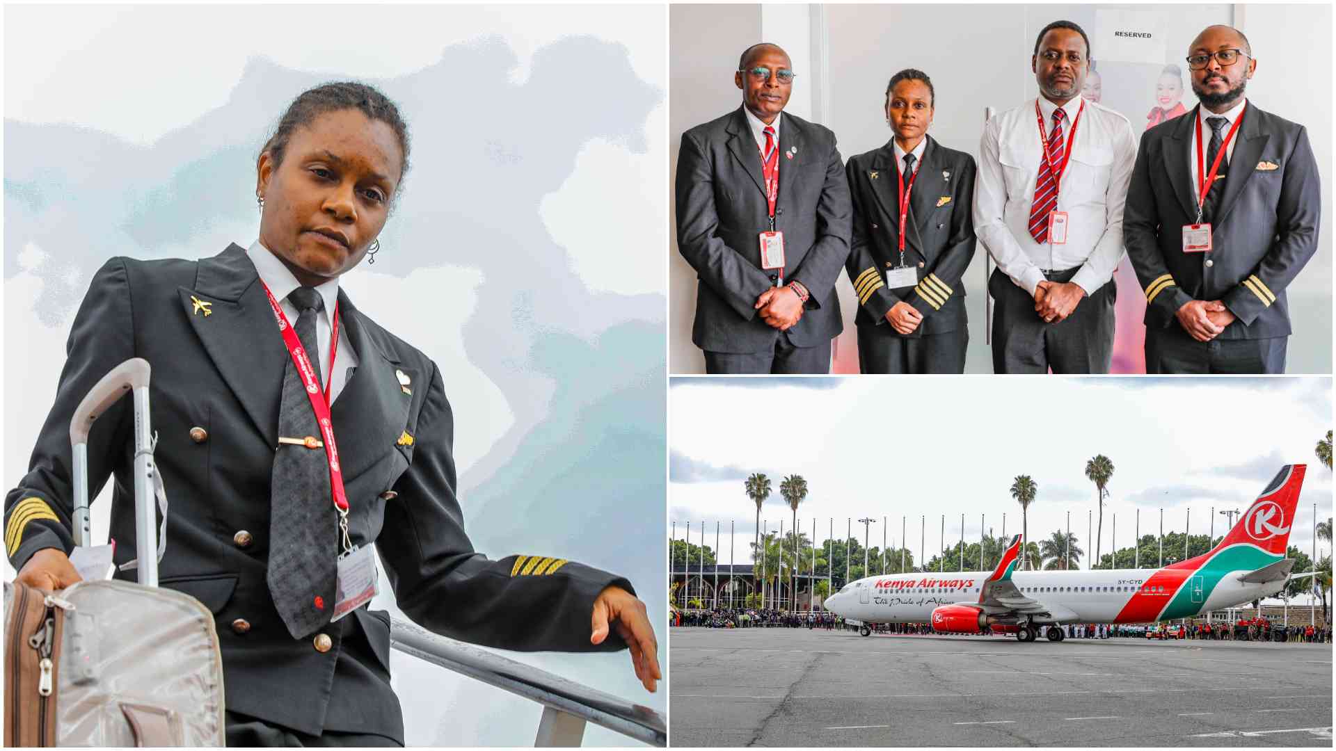 Captain Saviamaria Ondego, Kenya Airways crew that flew Raila Odinga's body from India celebrated