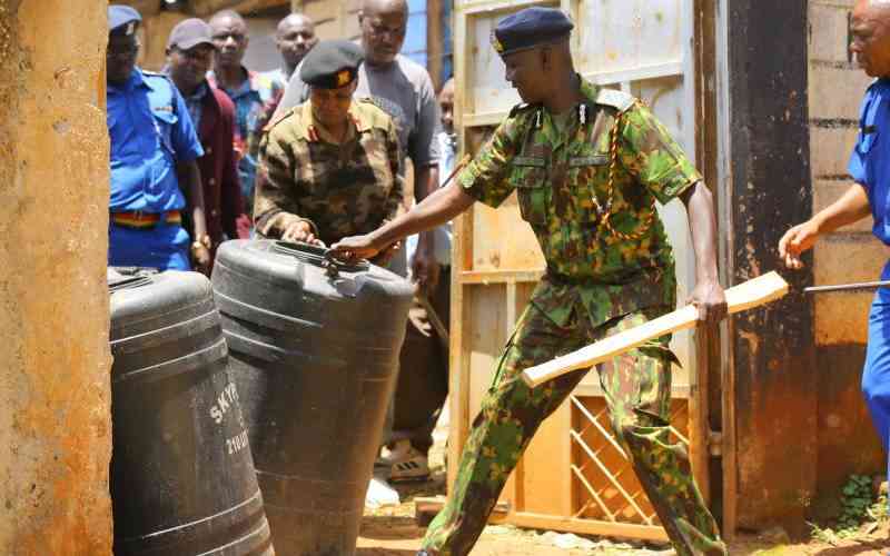 Sh17.5 Million worth of illicit alcohol seized in Nyeri, suspect Arrested