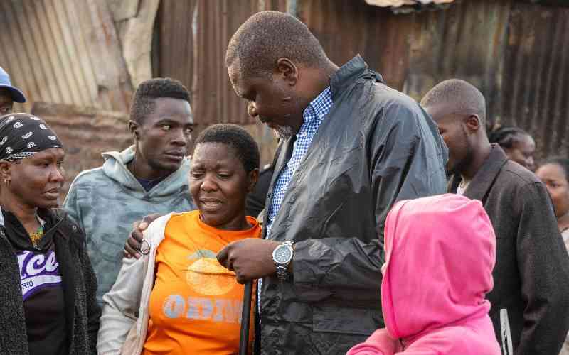 Over 200 families displaced as fire ravages Kibra, CS Ruku pledges support