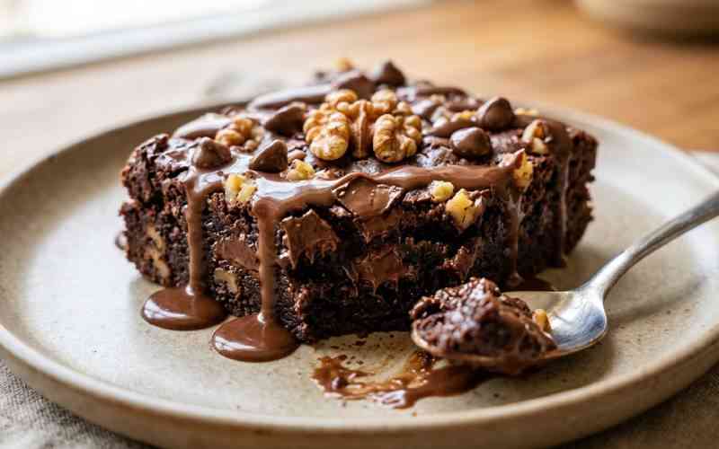 Double chocolate walnut brownies