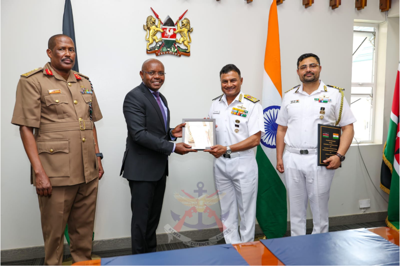 KDF receives guns and MRI machine from Indian Navy