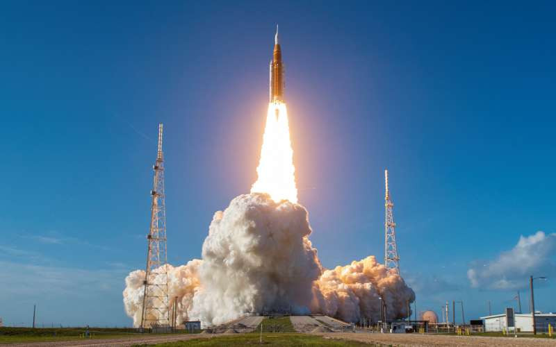 Astronauts begin NASA lunar mission after climactic blast-off