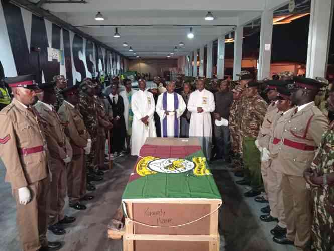 Body of officer who died in Haiti arrives in Kenya