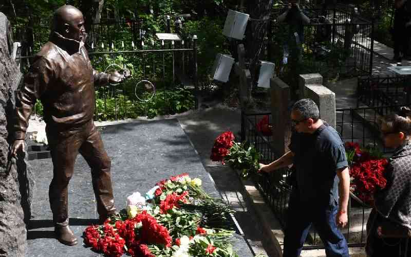 Открытие памятника российскому наемнику Пригожину на его могиле