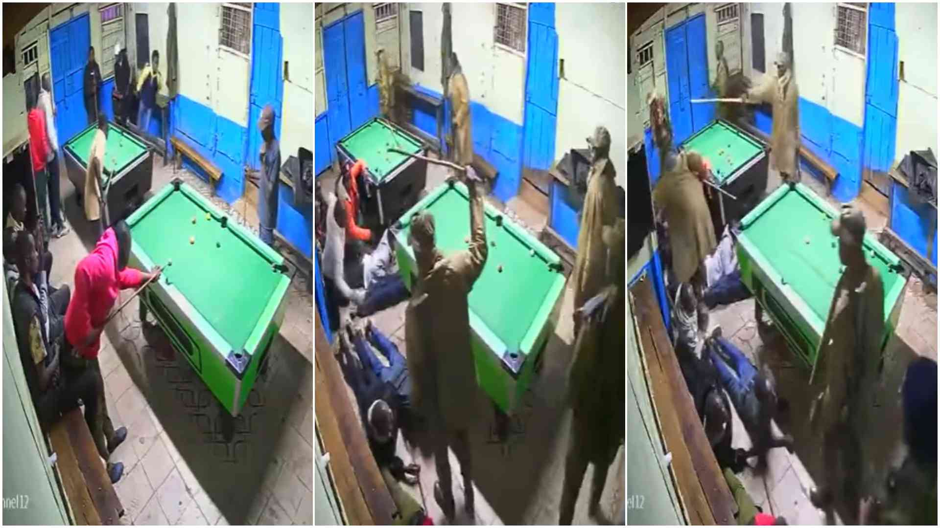 CCTV captures police officers brutally beating young men shooting pool in Nandi Hills