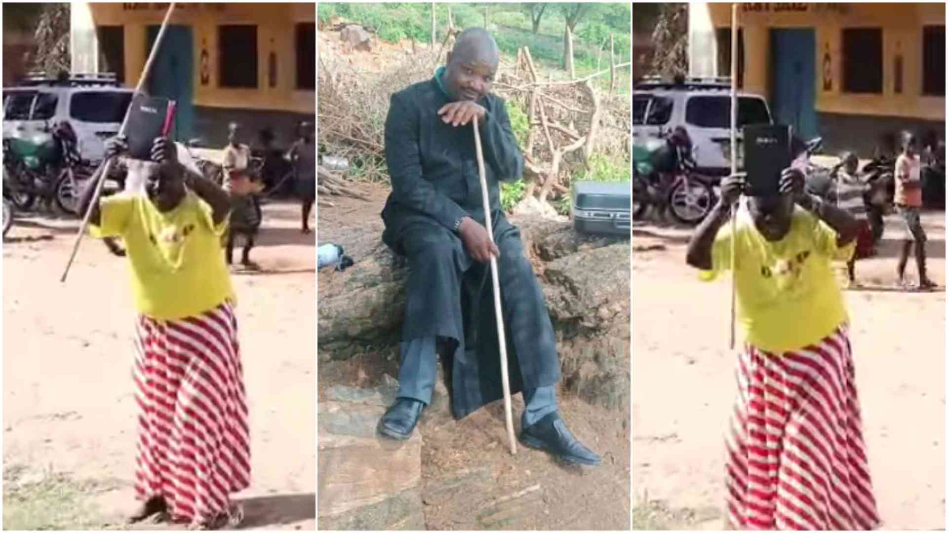 Elderly woman lifts Bible, wails in agony after Catholic Father Alois Bett is shot dead in Kerio Valley