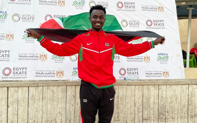 Kenyan skater Kelvin Kiarie clinches gold in Cairo after double medal feat in Benin