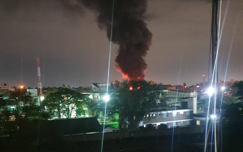 Property destroyed after fire breaks out at a go down in Nairobi