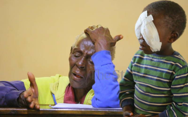 Baby Sagini accuses grandmother of gouging out his eyes