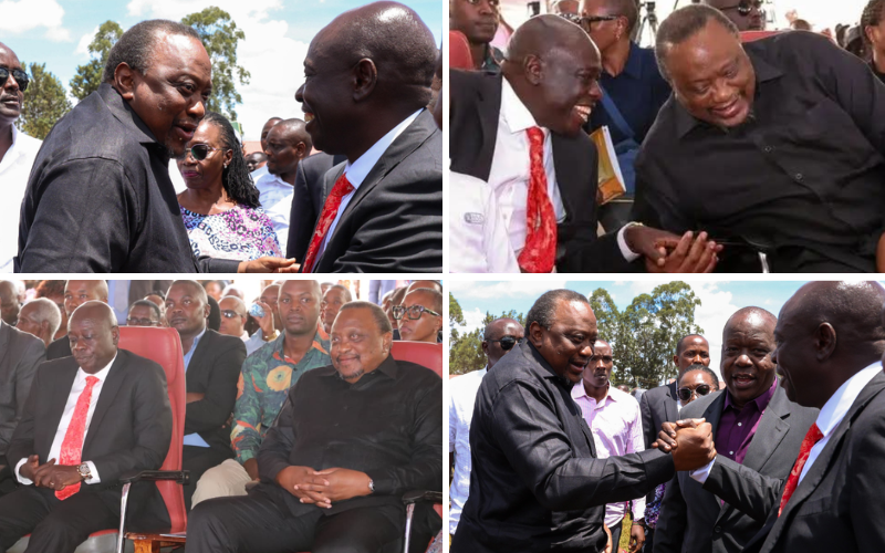 PHOTOS: Gachagua meets Uhuru, exchange laughs in rare Kirinyaga reunion