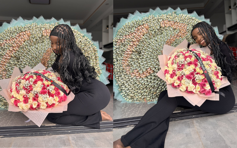 Woman shows off expensive money bouquet gift from lover, excites netizens: "God, when?"