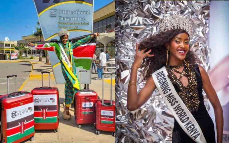 Miss World Kenya Chantou Kwamboka sets off for the 71st Miss World Festival in India
