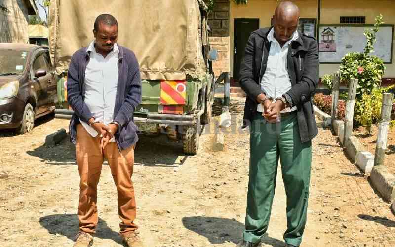 Police officer, civilian nabbed trafficking ivory worth Sh3 million