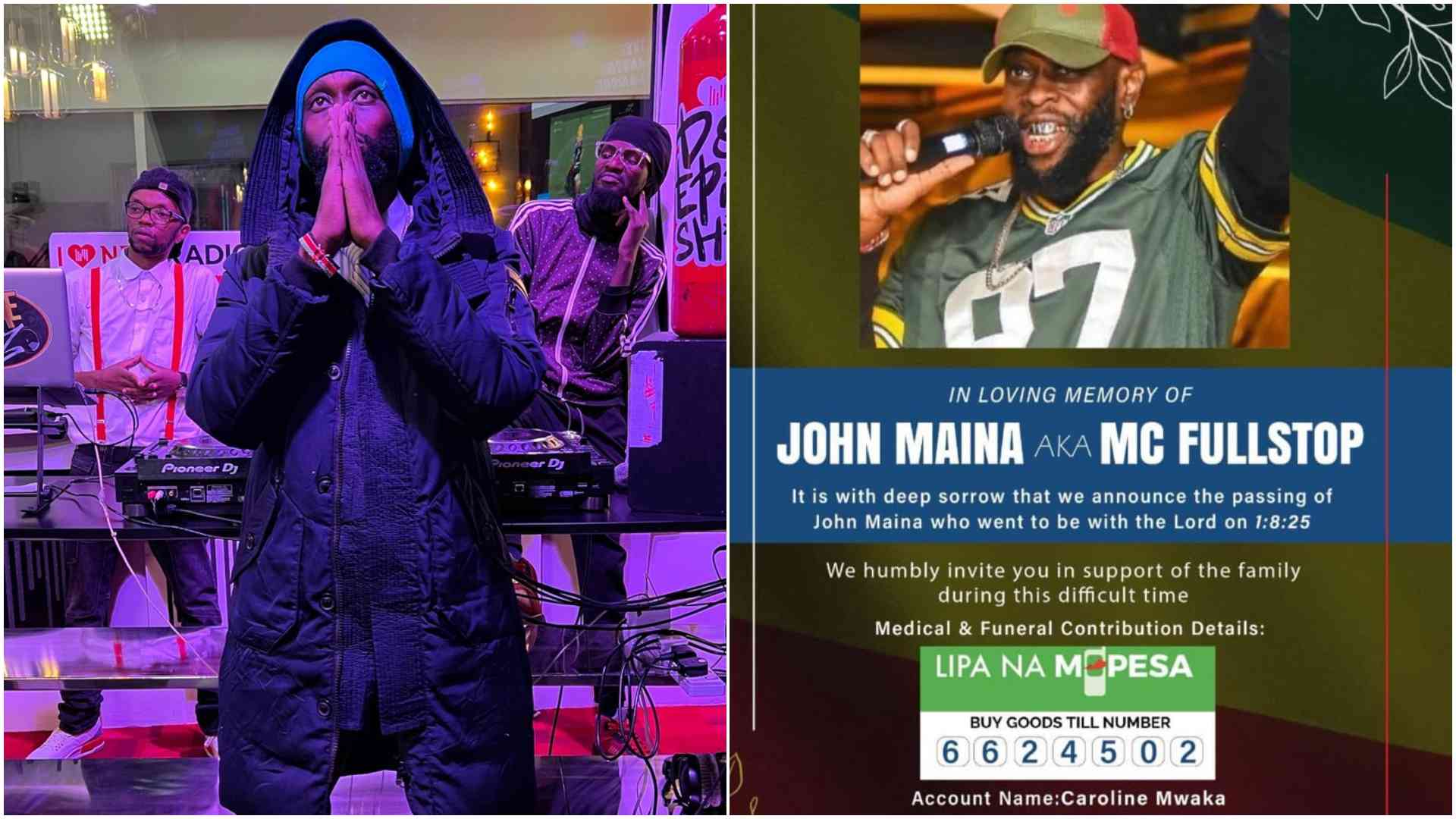 Financial appeal as showbiz fraternity mourns MC Fullstop