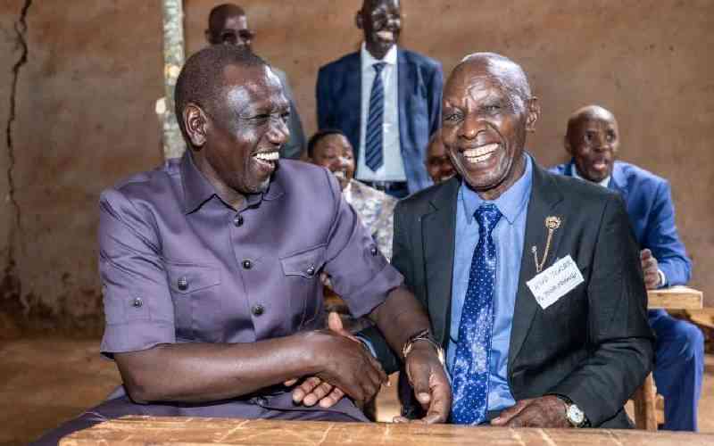Ruto's headteacher basks in glory after meeting his pupil, 43 years on