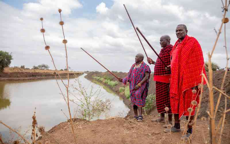 >Kajiado locals 'redirect' river flowing to Tanzania: And it is paying off