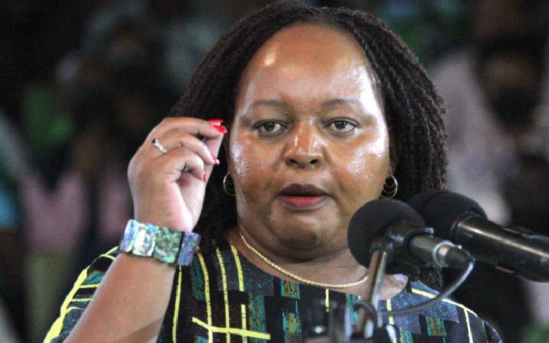 Moment Anne Waiguru referred to Ruto as Azimio leader at Kenya Kwanza event