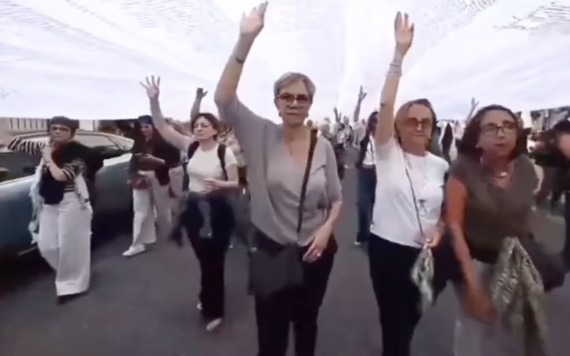 PHOTOS: Protestors stage 25-metre tribute to Palestinian children killed in Gaza war