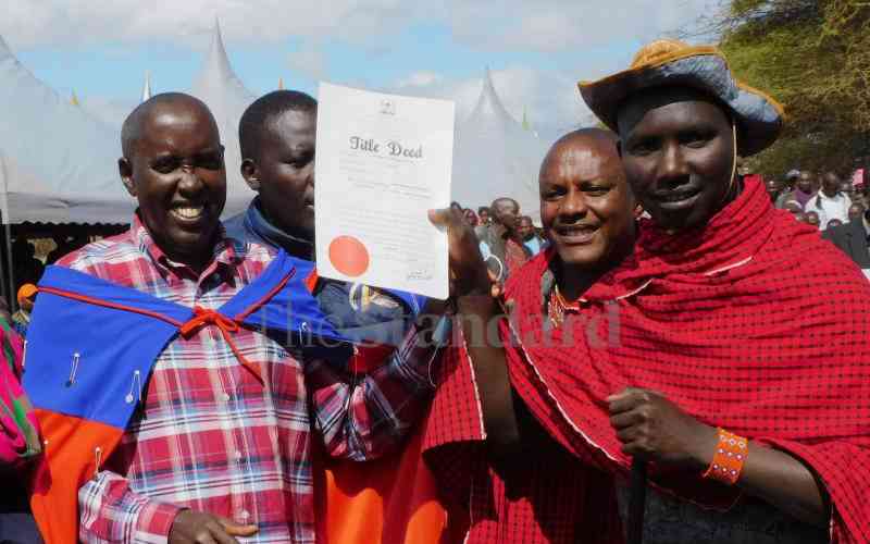Jubilation as Kajiado residents get title deeds after 30 years of waiting