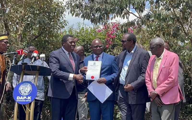 Seth Panyako receives direct DAP-K nomination for the Malava parliamentary race
