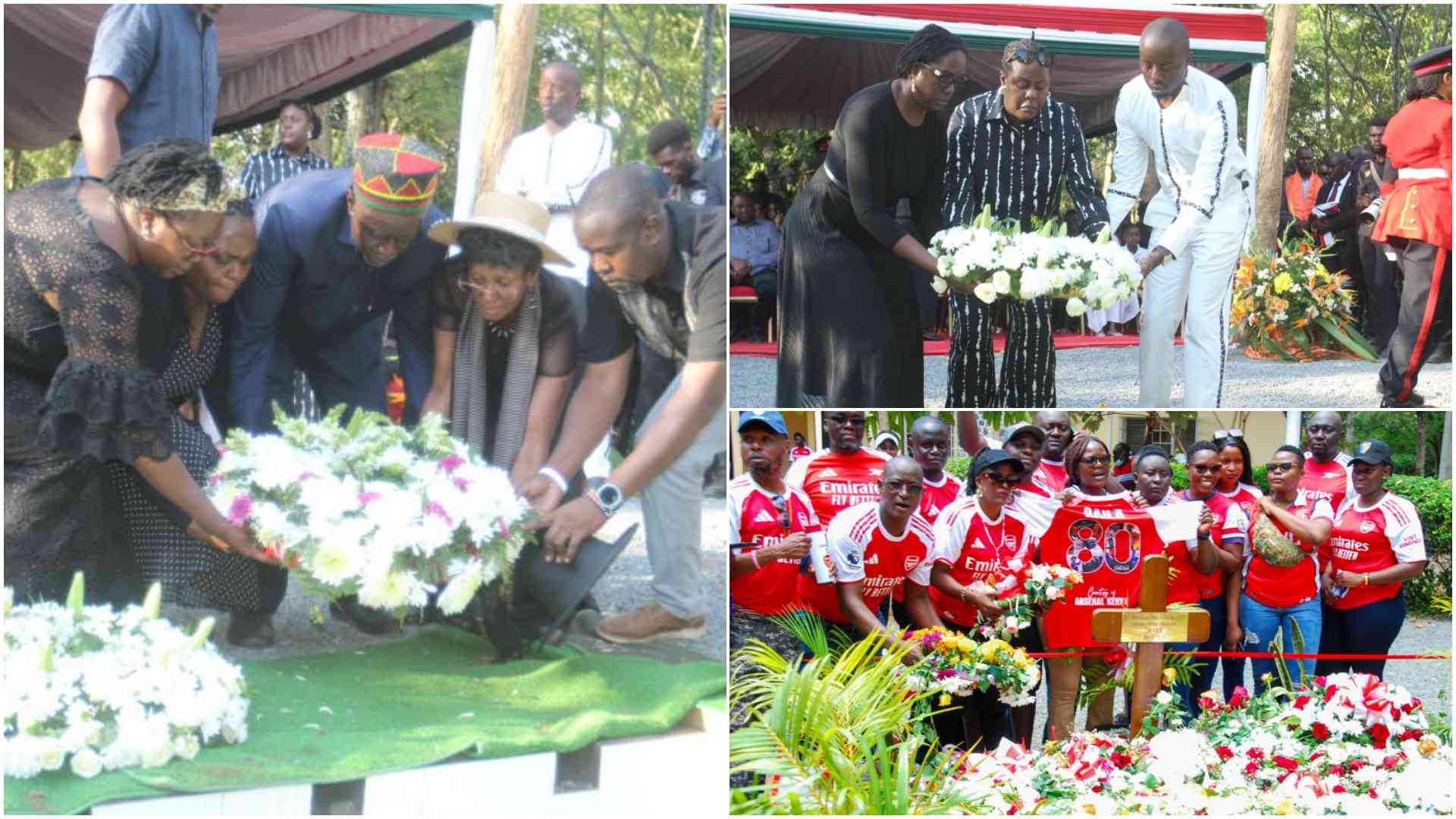 Raila Odinga's grave overflows with flowers as Kenyans continue to pay tribute to Baba