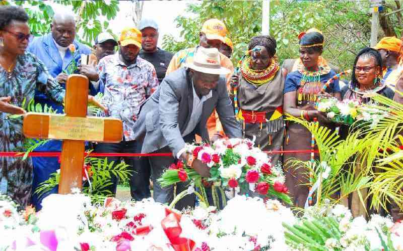 Raila Odinga's grave overflows with flowers as Kenyans continue to pay tribute to Baba
