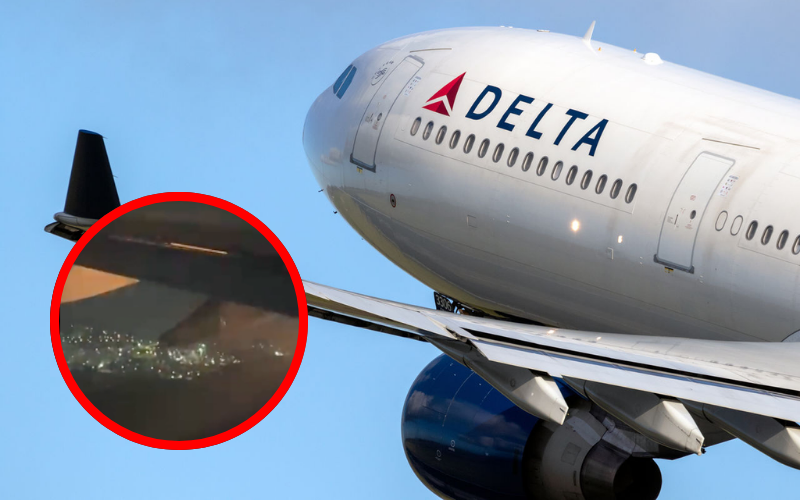 Delta flight makes emergency landing after engine bursts into flames in Brazil