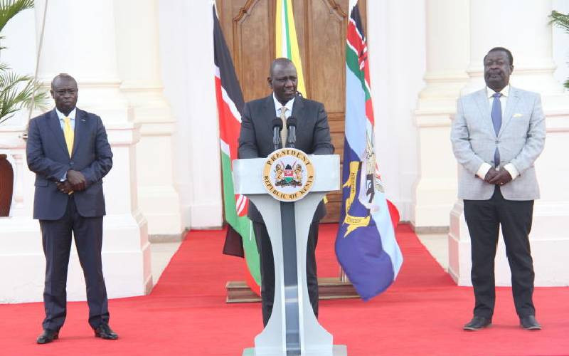 Ruto fulfils coalition agreement, names Musalia Mudavadi as Prime Cabinet Secretary