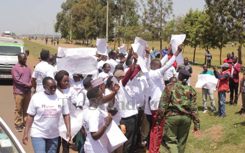 Kerio Valley residents protest killings by bandits