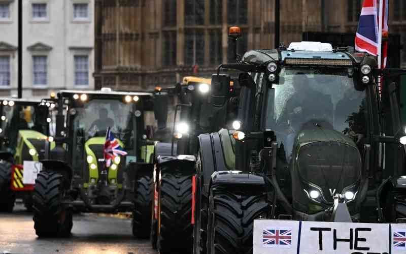 British farmers protest in Lon...