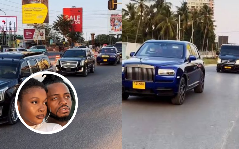 PHOTOS: Diamond, Zuchu return home in lavish Rolls Royce-led convoy after baby's birth