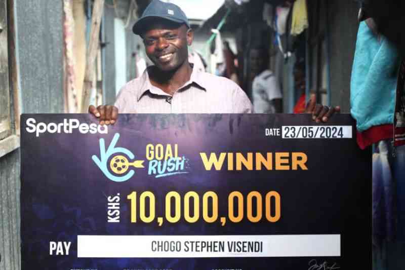 From Grass to Grace: Kitengela foreman wins Sh10m courtesy of SportPesa's free-to-play Goal Rush game